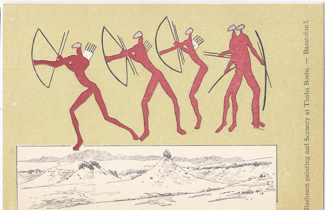 Basutoland 1900s group of 10 cards housed in folder entitled Bushmen Paintings. The folder with faults, the contents fine