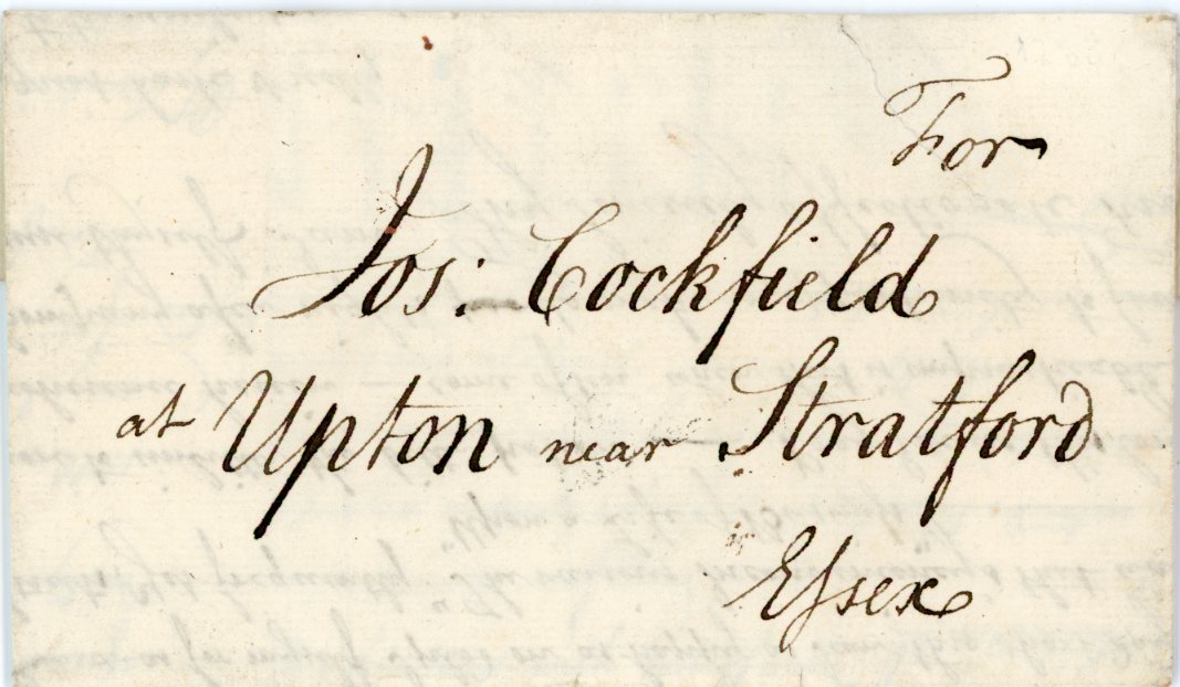 GREAT BRITAIN GREAT BRITAIN: Undated part entire to Upton (Essex) originating in London (Government Penny Post) with good strike of Dockwra triangular PENNY POST PAID?H?FR (Hermitage), ex Wills